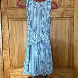 Blue and white stripped beach dress